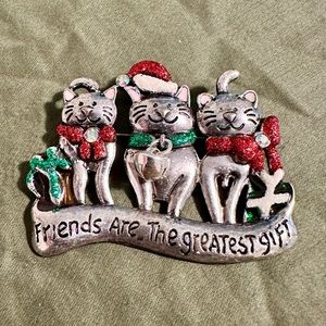 KG Christmas Cat Brooch Pin